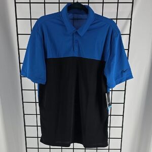 Nike Golf Men's Two-Tone Blue and Black Polo NEW Size M Dri-Fit